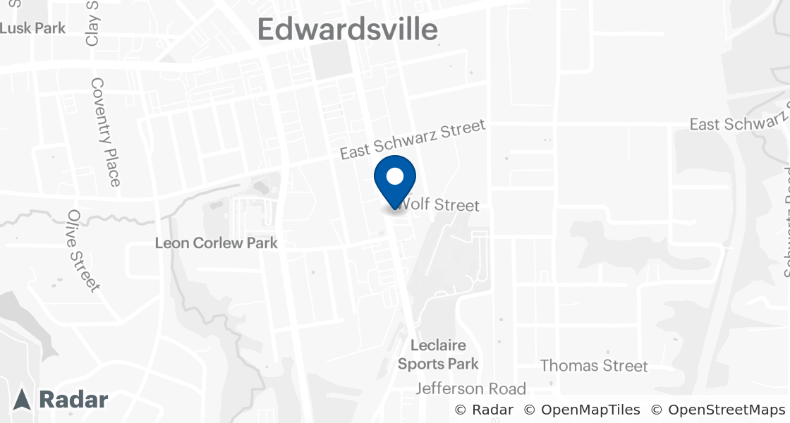 Map of Dairy Queen Location:: 400 S Buchanan St, Edwardsville, IL, 62025-2038